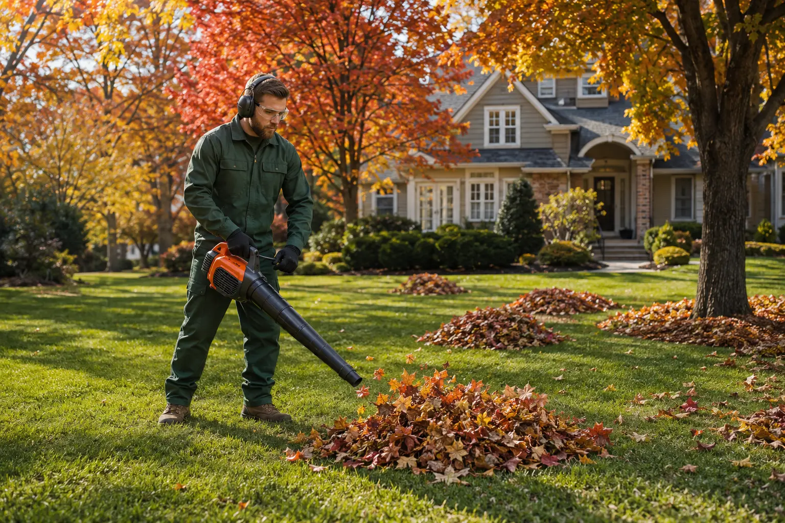 Fall leaf cleanup service near Buffalo NY