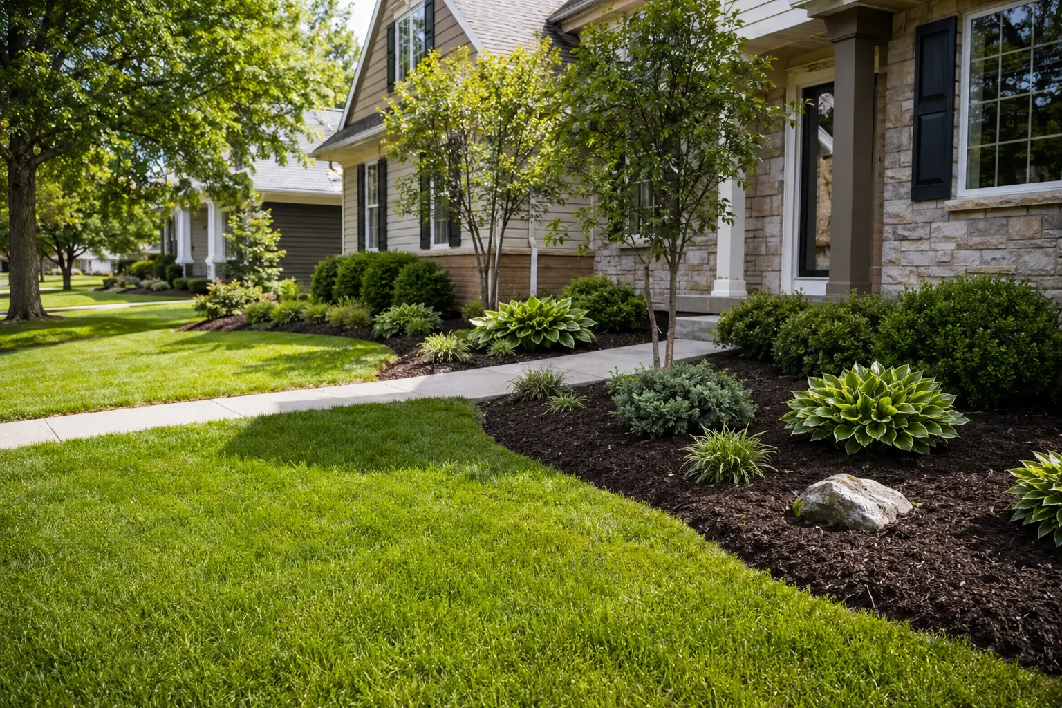 Fresh mulch and garden bed care in Buffalo NY